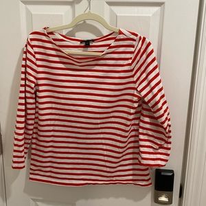 Red and white striped jcrew shirt